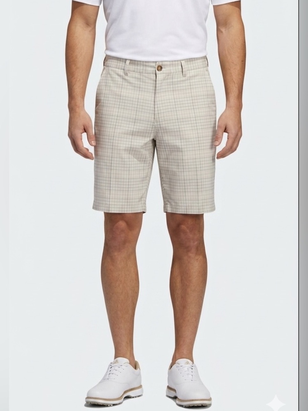 adidas Golf Men's Climalite Neutral Plaid Shorts